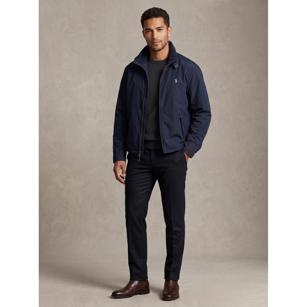 Polo Ralph Lauren Mens Perry Navy Blue embroidered Pony Fleece Lined Jacket L